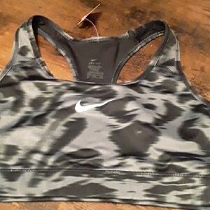NWOT XL Nike Dri-fit Black And Grey Unpadded Wirefree Comfy Sports bra